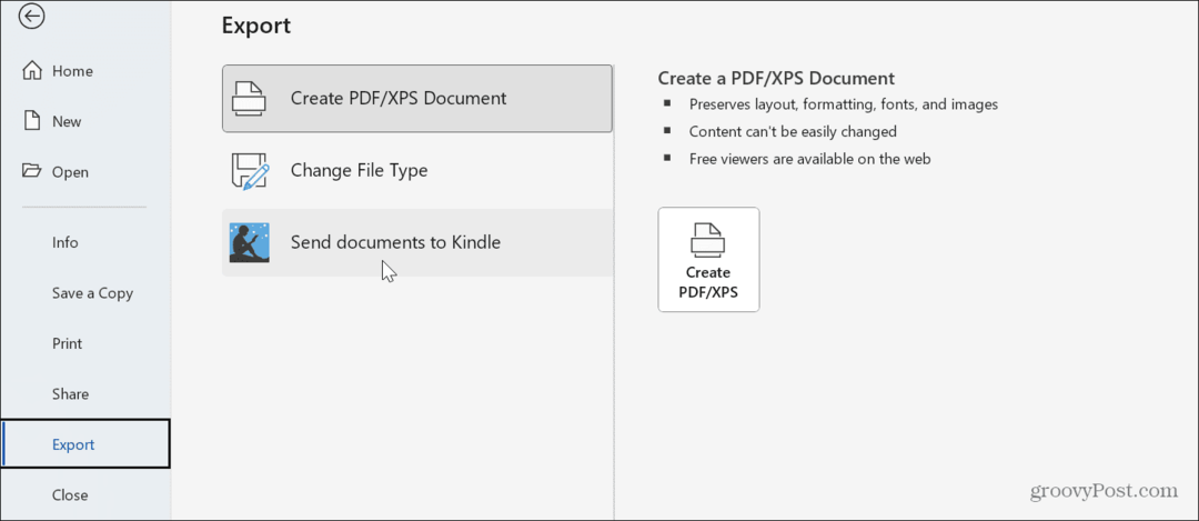 Jak odeslat dokumenty Word do Kindle z Windows 11