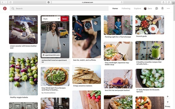 Pinterest zavedl aktualizaci, která umožňuje ukládat piny na nástěnku z webu pro stolní počítače pouhým jedním kliknutím namísto toho, abyste museli klikat na tlačítko Uložit a vybrat desku.