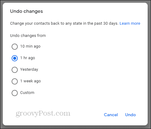 Vrátit zpět kontakty Google změní časovou osu