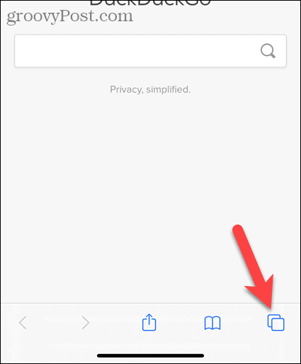Klepněte na tlačítko záložky v Safari na iOS