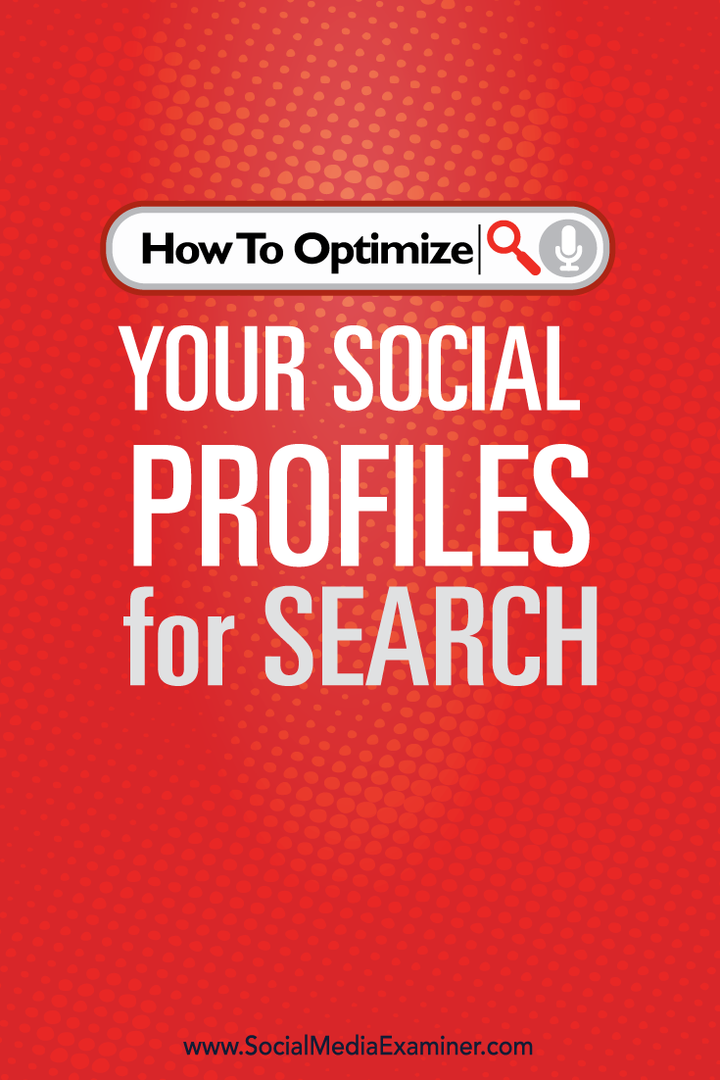 jak optimalizovat sociální profily pro vyhledávání