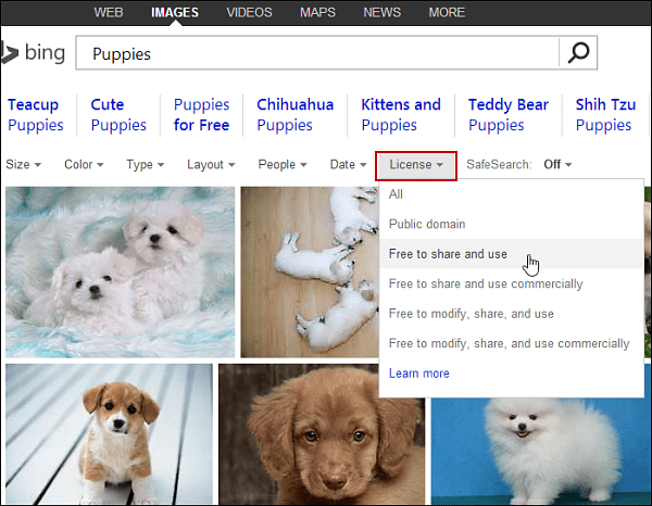 Pro příspěvky do blogů použijte Bing a Google Image Search pro bezplatné obrázky