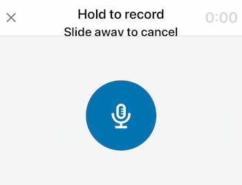 ikona mikrofonu pro záznam zvukové zprávy LinkedIn