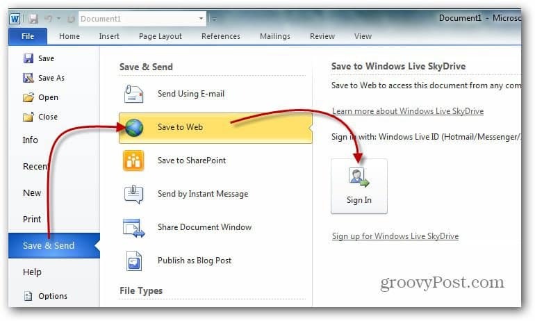 Jak mapovat síťovou jednotku na Windows Live Skydrive pomocí sady Office 2010