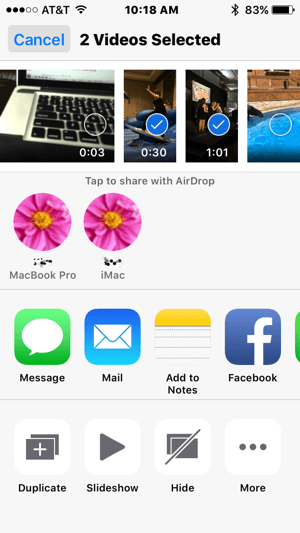 AirDrop usnadňuje přenos videí z vašeho iPhone do vašeho Macu.