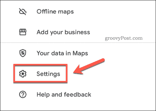 Otevřete nastavení aplikace Mapy Google