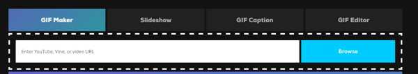 Chcete-li vytvořit GIF na Giphy, vyberte GIF Maker nebo Prezentaci.