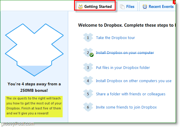 Snímek Dropbox - jak rychle získat 250 MB