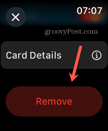 apple pay remove na Apple Watch