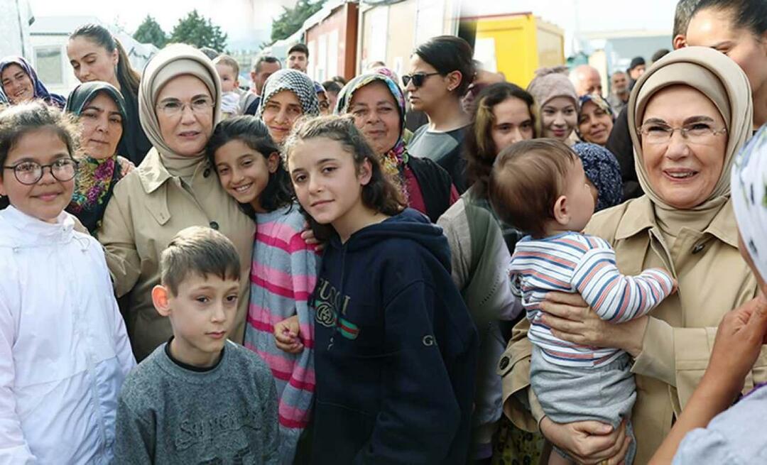 Emine Erdoğan se setkala s oběťmi zemětřesení v Hatay