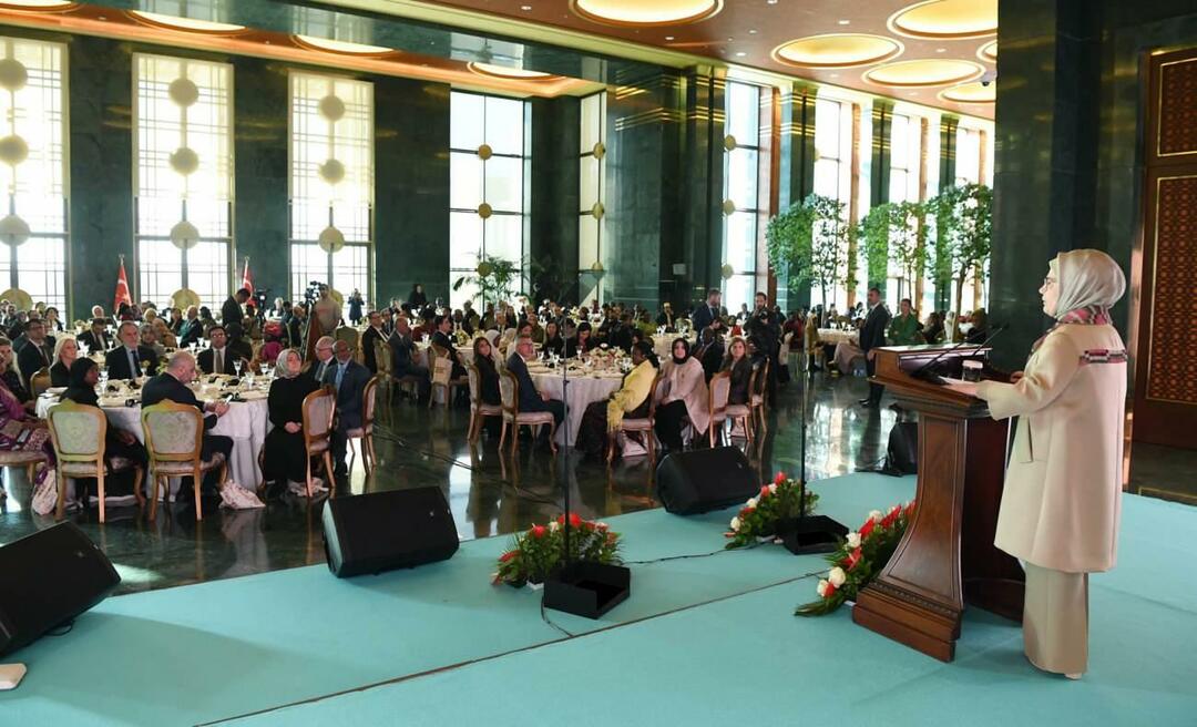 Emine Erdogan, která přednesla projev o programu Afrického domu