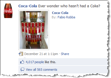 coca-cola na facebooku
