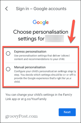 přizpůsobení dětského účtu gmail