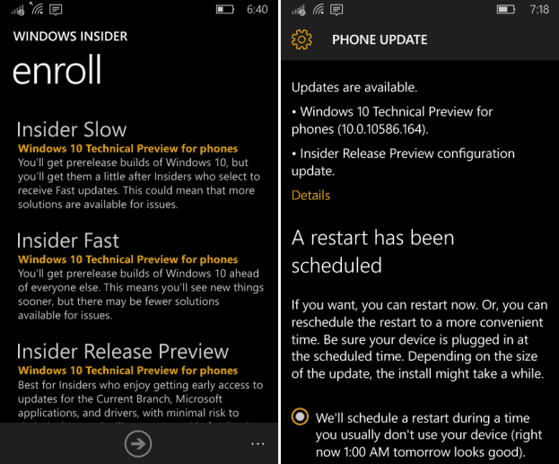 Windows 10 Mobile Build 10586.164 Vydáno, přepněte prsteny a získejte to