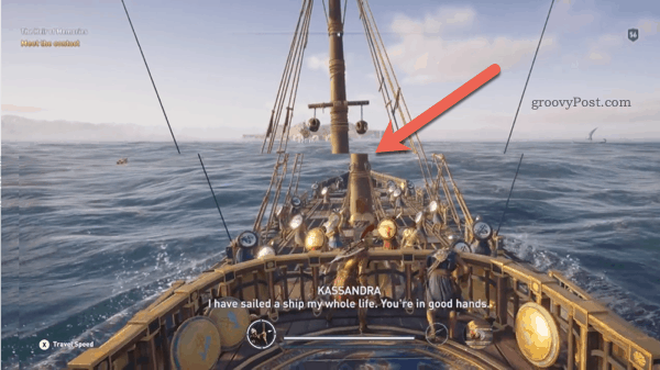 Příklad roztržení obrazovky v Assassins Creed Odyssey
