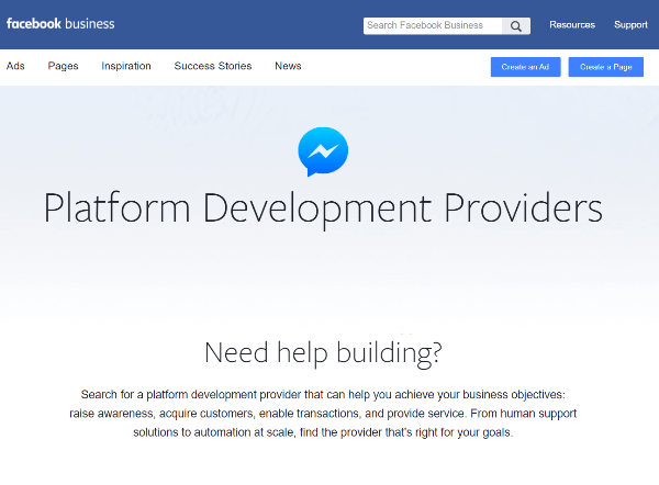 Nový adresář poskytovatelů vývoje platformy Facebook je zdrojem pro podniky, aby našli poskytovatele, kteří se specializují na vytváření zkušeností v Messengeru.