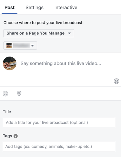 Jak používat Facebook Live ve svém marketingu, krok 3.