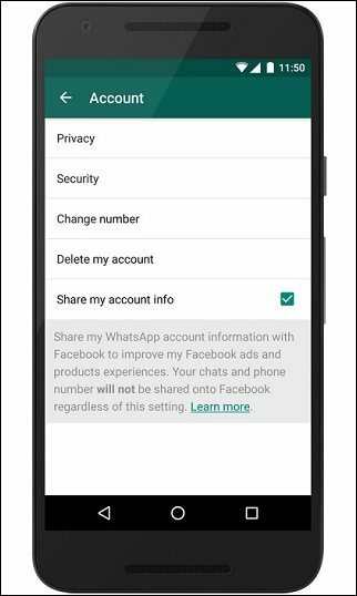 Zabraňte WhatsApp ve sdílení kontaktních dat s Facebookem