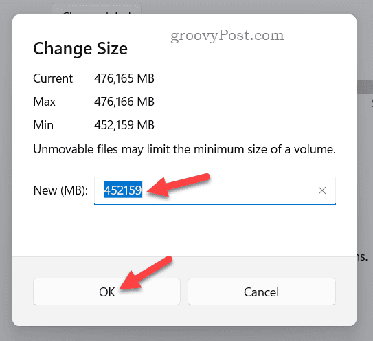 Změňte velikost disku Windows 11