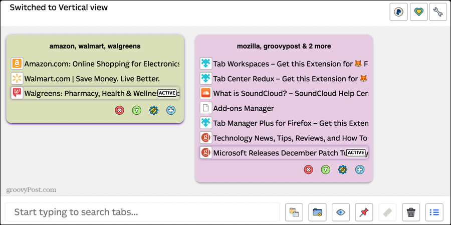 Tab Manager Plus pro Firefox