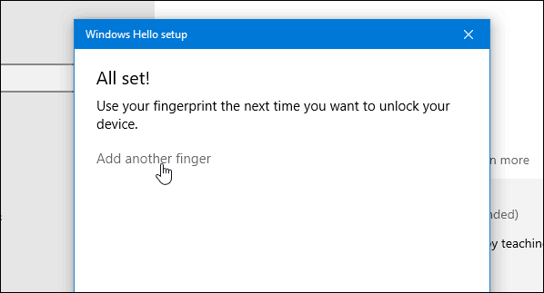 4 Windows Hello Fingerprint Complete Přidat další