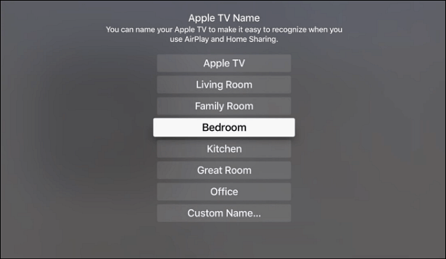 Přejmenujte Apple TV