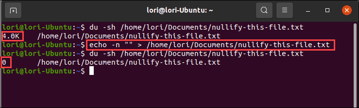 Použití příkazu echo s nulovým výstupem v Linuxu