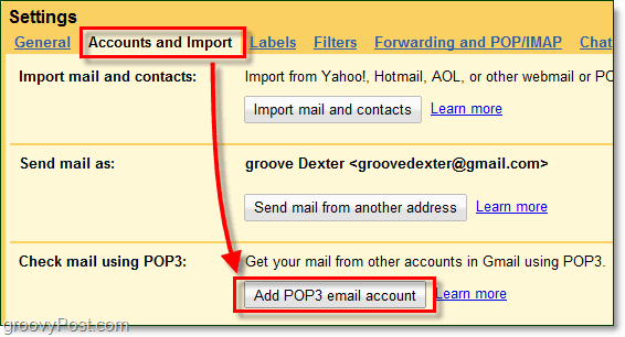 importujte do e-mailu externí e-mail třetí strany bez přeposílání