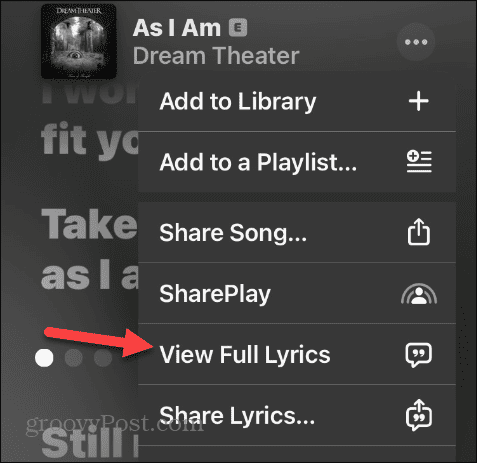 Zobrazit texty na Apple Music