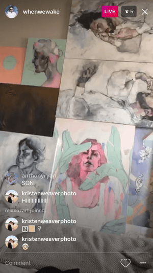 Profil umělce whenwewake naživo použil Instagram k tomu, aby prohlédl některé ze svých nových obrazů.