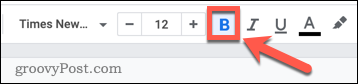 Výběr tučného písma v Dokumentech Google