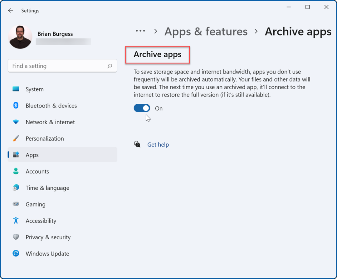 Jak povolit archivaci aplikací v systému Windows 11