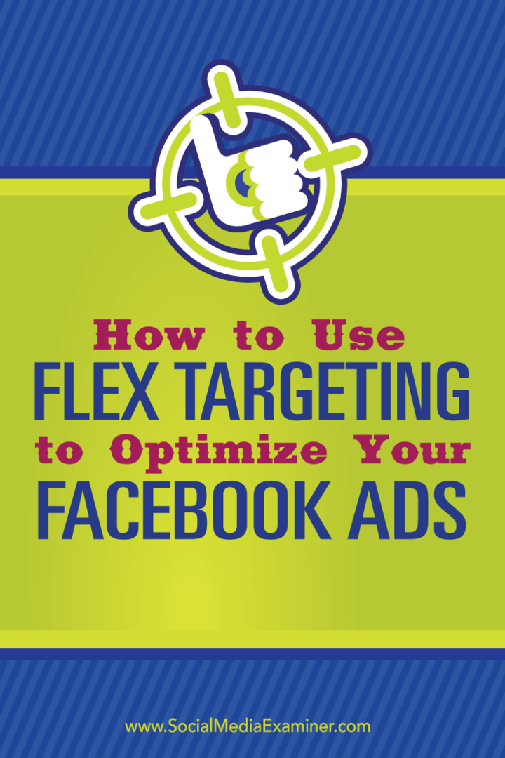 Jak používat flexibilní cílení k optimalizaci vašich reklam na Facebooku: zkoušející sociálních médií