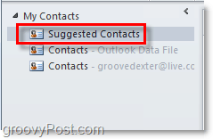 Navrhované kontakty v aplikaci Outlook 2010