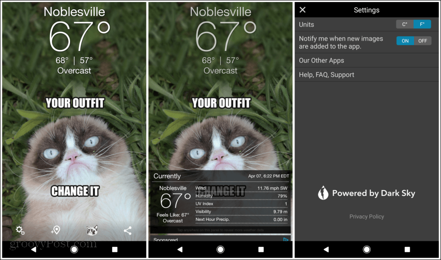 nevrlý kočka počasí app