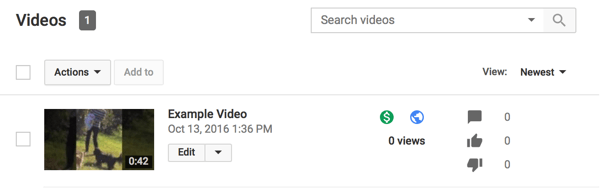 zpeněžená videa na YouTube zobrazují zelený znak dolaru