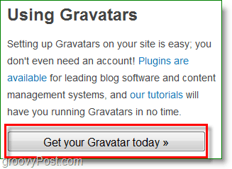 Snímek obrazovky Gravatar - získejte vlastní gravatar