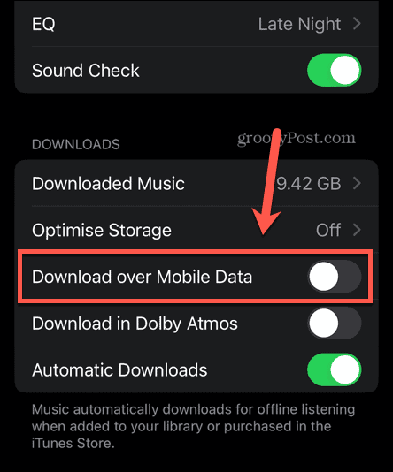 Apple music mobilní data vypnuta