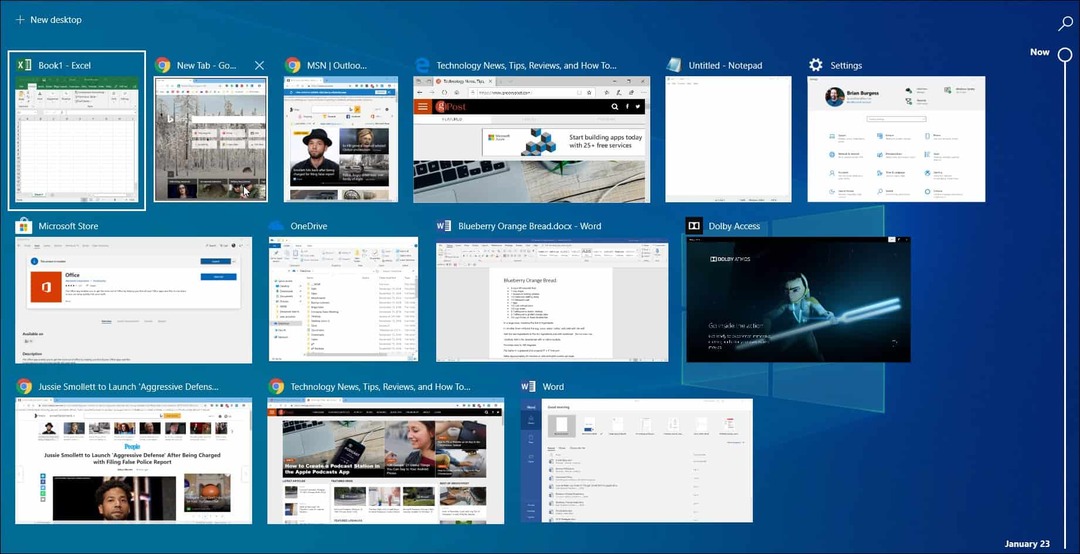 Časová osa aktivity Chrome v systému Windows 10