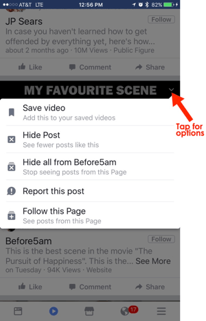 Možnosti použití záložky pro mobilní video na facebooku
