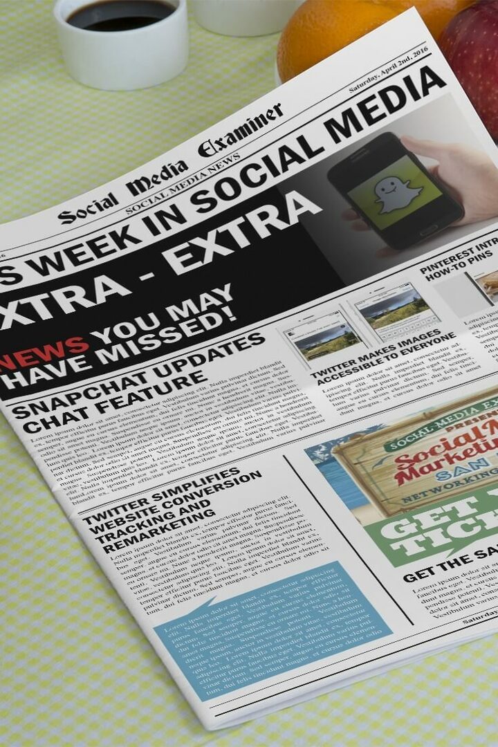 zkoušející sociálních médií, týdenní zprávy, 2. dubna 2016