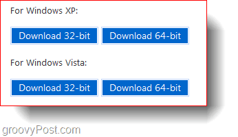 Windows XP a Windows Vista 32bitové a 64bitové soubory ke stažení