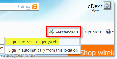 jak používat Windows Messenger z vašeho internetového prohlížeče na Windows live