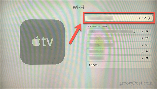 wifi připojení apple tv