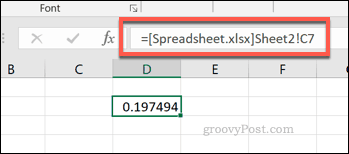 Odkaz na jednu buňku z externího tabulkového souboru Excel