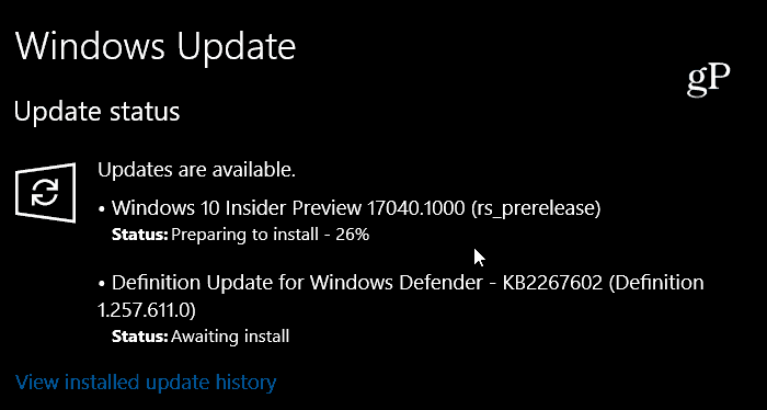 Windows 10 Redstone 4 Náhled Sestavení 17040