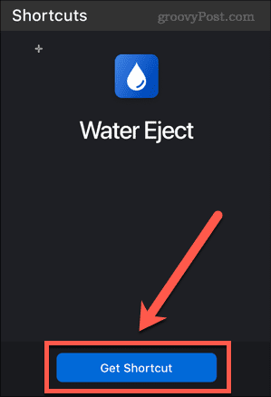 získat zkratku pro vypuštění vody pro iphone