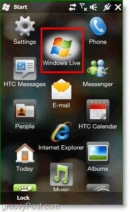 kde se na obrazovce Windows Mobile Desktop objeví živá okna