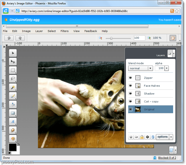 webová aplikace voliéra fénix umožňuje provádět photoshop jako na webu