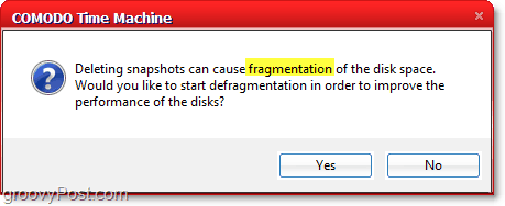 stroj času comodo může způsobit fragmentaci disku